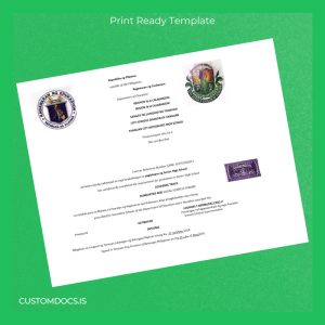 custom Philippines Tanauan City Integrated High School High School Diploma Template File Preview - CustomDocs