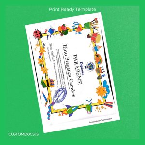 custom Portugal Escolinha Madina Diploma Template File Preview - CustomDocs