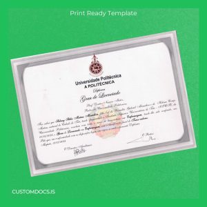 custom Portugal Polytechnic University Bachelor's Degree Template File Preview - CustomDocs