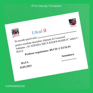 custom Romania Academia Mică Rădoi Marius Second Place Diploma File Preview - CustomDocs