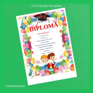 custom Romania Adio Gradinita Preschool Diploma File Preview - CustomDocs