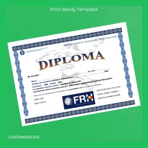 custom Romania ŞCOALA GIMNAZIALĂ High School Diploma in Handball File Preview - CustomDocs
