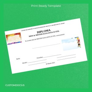 custom Romania CENTRUL DE INGRIJIRE SI ASISTENTA PERSOANE ADULTE CU DIZABILITATI TG. NEAMT Mister Eleganta si Stil Diploma Template File Preview - CustomDocs