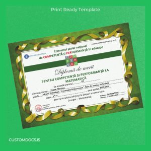 custom Romania Colegiul Tehnologic _Constantin Brâncoveanu_ Diploma of Merit File Preview - CustomDocs