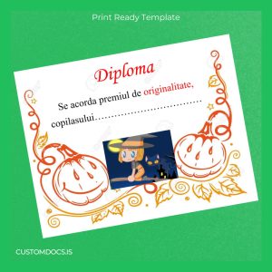 custom Romania Diploma Halloween Certificate File Preview - CustomDocs