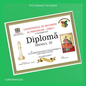 custom Romania Diploma III Certificate File Preview - CustomDocs