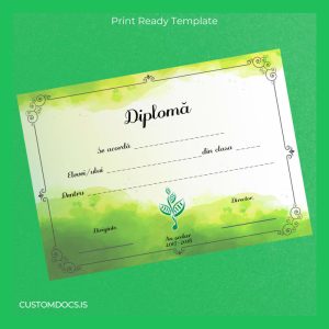 custom Romania Diploma de Absolvire Template File Preview - CustomDocs