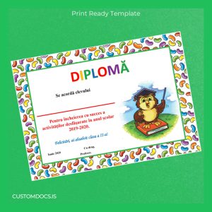 custom Romania Diploma for Completion of 2nd Grade File Preview - CustomDocs