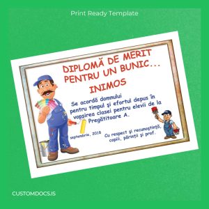 custom Romania Diploma of Merit Template File Preview - CustomDocs