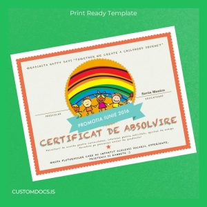 custom Romania Grădinița Happy Days Preschool Certificate Template File Preview - CustomDocs