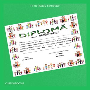custom Romania Guliver Kindergarten Eco Costume Diploma File Preview - CustomDocs