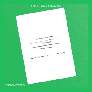 custom Romania LT _V. Alecsandri_ Acknowledgment Certificate Template File Preview - CustomDocs