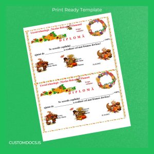 custom Romania Liceul Tehnologic Nicolae Balcescu Flamazi Diploma Template File Preview - CustomDocs