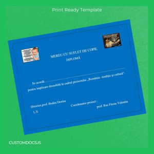 custom Romania Mereu Cu Suflet De Copil Diploma Template File Preview - CustomDocs