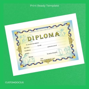 custom Romania Model Diploma Template File Preview - CustomDocs