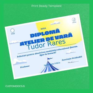 custom Romania OvidiuRO Summer Workshop Diploma File Preview - CustomDocs