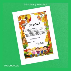 custom Romania School Diploma Template File Preview - CustomDocs