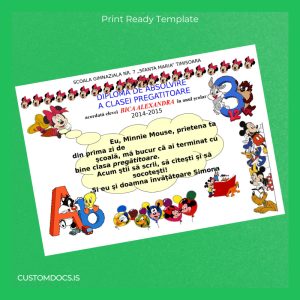 custom Romania Scola Gimnaziala Nr. 7 _Sfanta Maria_ Kindergarten Completion Diploma File Preview - CustomDocs