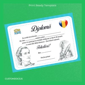 custom Romania Star Kids Diploma Template File Preview - CustomDocs