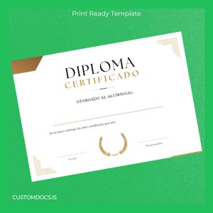custom Spain Academic Achievement Certificate Template File Preview - CustomDocs