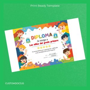 custom Spain Artistic Diploma Template File Preview - CustomDocs