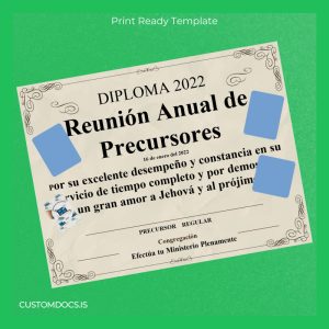 custom Spain Congregation Regular Precursor Certificate Template File Preview - CustomDocs