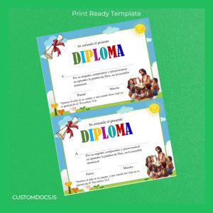 custom Spain Diploma in Religious Studies Template File Preview - CustomDocs