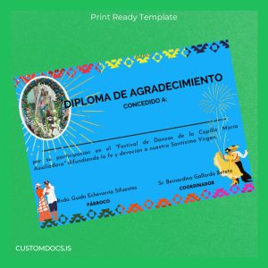 custom Spain Diploma of Appreciation Template File Preview - CustomDocs