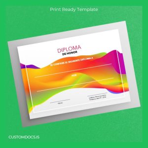 custom Spain Diploma of Honor Template File Preview - CustomDocs