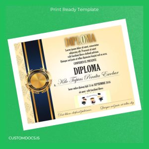 custom Spain Diploma of Perseverance Template File Preview - CustomDocs