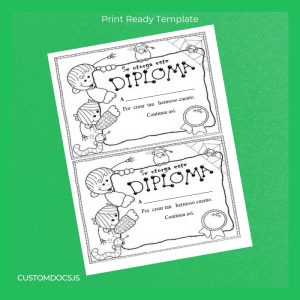 custom Spain Diploma of Story Template File Preview - CustomDocs