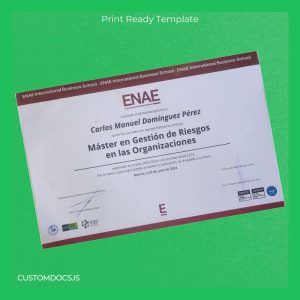 custom Spain ENAE International Business School Master in Risk Management in Organizations Template File Preview - CustomDocs