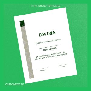 custom Spain Education General Basic Diploma Template File Preview - CustomDocs