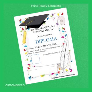 custom Spain Educational Diploma Template File Preview - CustomDocs
