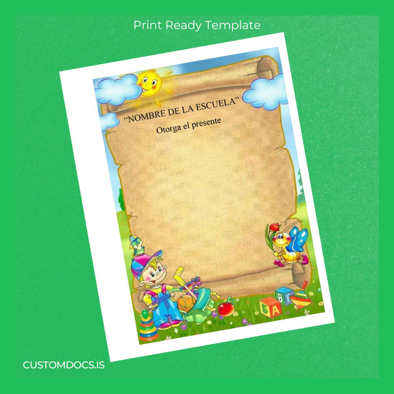 Custom Spain Educational Diploma Template page 3 File Preview - CustomDocs