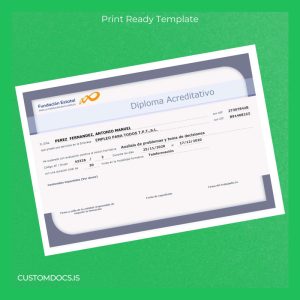 custom Spain Empleo para Todos T.P.T. S.L. Diploma in Analysis of Problems and Decision Making Template File Preview - CustomDocs