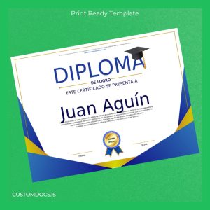 custom Spain Graduation Diploma Template File Preview - CustomDocs