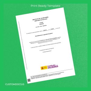 custom Spain Instituto de las Mujeres Certificate in Gender Equality Awareness Template File Preview - CustomDocs