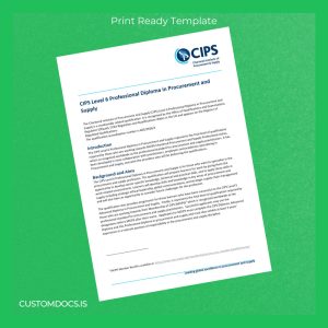 custom UK CIPS Level 6 Professional Diploma in Procurement and Supply Template File Preview - CustomDocs