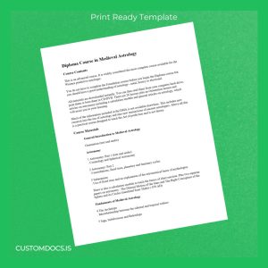 custom UK Diploma in Medieval Astrology Template File Preview - CustomDocs