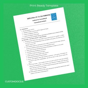 custom UK Institute for Counselling & Transactional Analysis Diploma in Transactional Analysis File Preview - CustomDocs