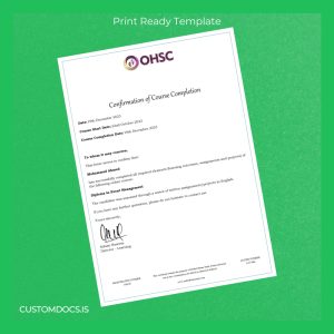 custom UK Oxford Home Study Centre Diploma in Event Management Template File Preview - CustomDocs