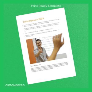 custom UK Trinity College London Trinity Diploma in TESOL Template File Preview - CustomDocs