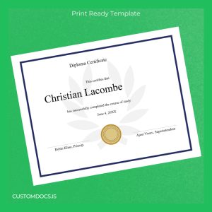 custom USA Diploma Certificate Template File Preview - CustomDocs