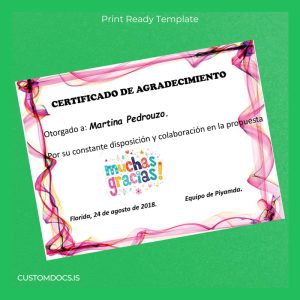 custom USA Piyamda Certificate of Appreciation Template File Preview - CustomDocs