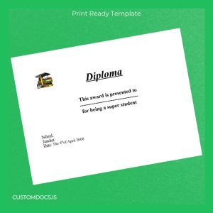 custom USA Super Student Diploma Award Template File Preview - CustomDocs