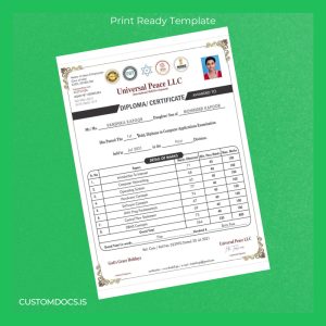 custom USA Universal Peace LLC Diploma in Computer Applications File Preview - CustomDocs