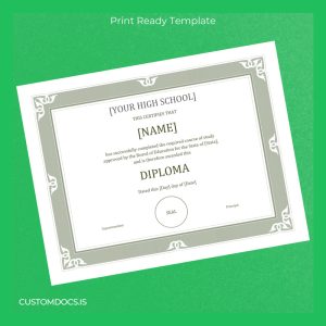 custom USA Your High School High School Diploma Template File Preview - CustomDocs