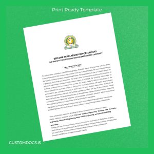 custom Uganda White Father's Foundation Technical Diploma Template File Preview - CustomDocs