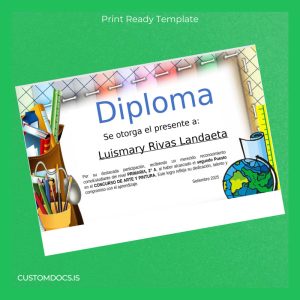 custom Venezuela Diploma Primary Education Certificate File Preview - CustomDocs